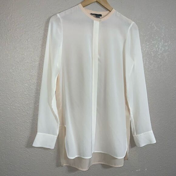 Vince color block silk button down shirt size 4 - Picture 2 of 10